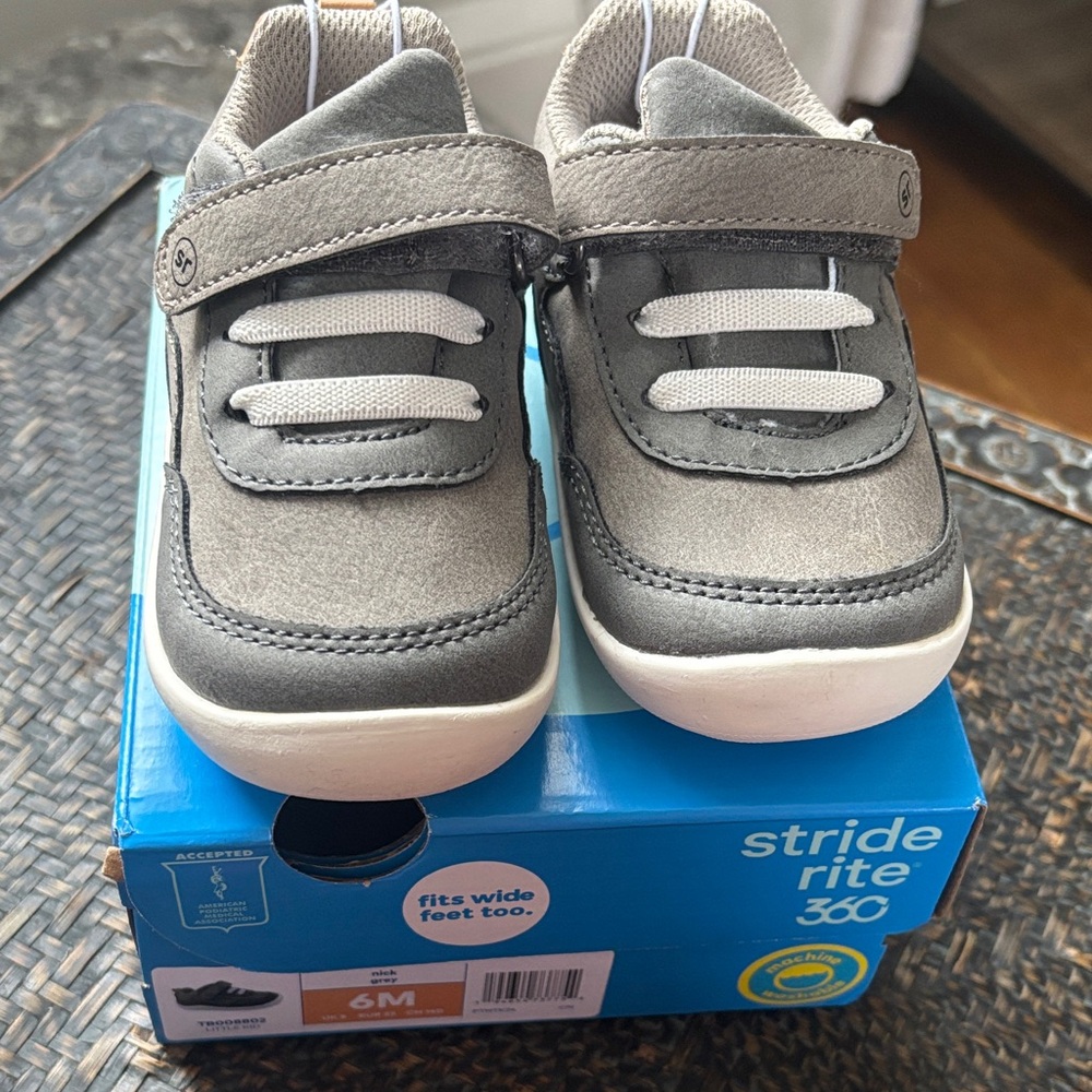 Stride Rite Gray and White Kids Sneakers